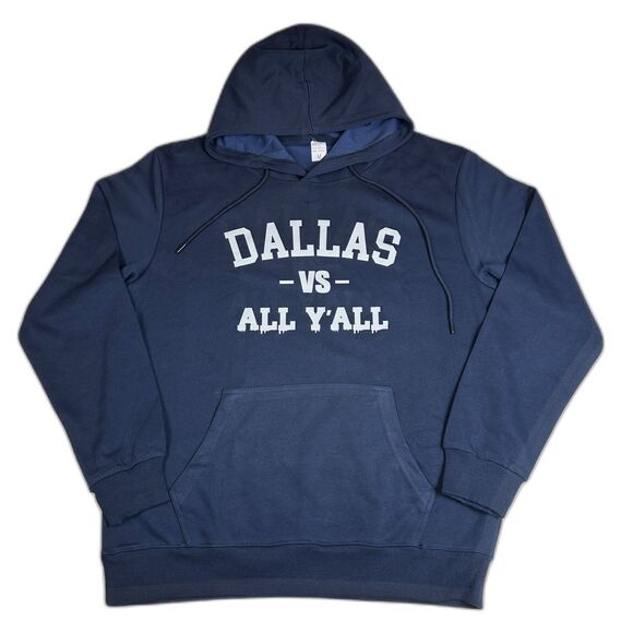 The Unbranded Brand Other - Dallas Vs All Yall Hoodie Sweatshirt Mens Large Navy Blue Graphic Texas Football